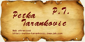Petka Taranković vizit kartica